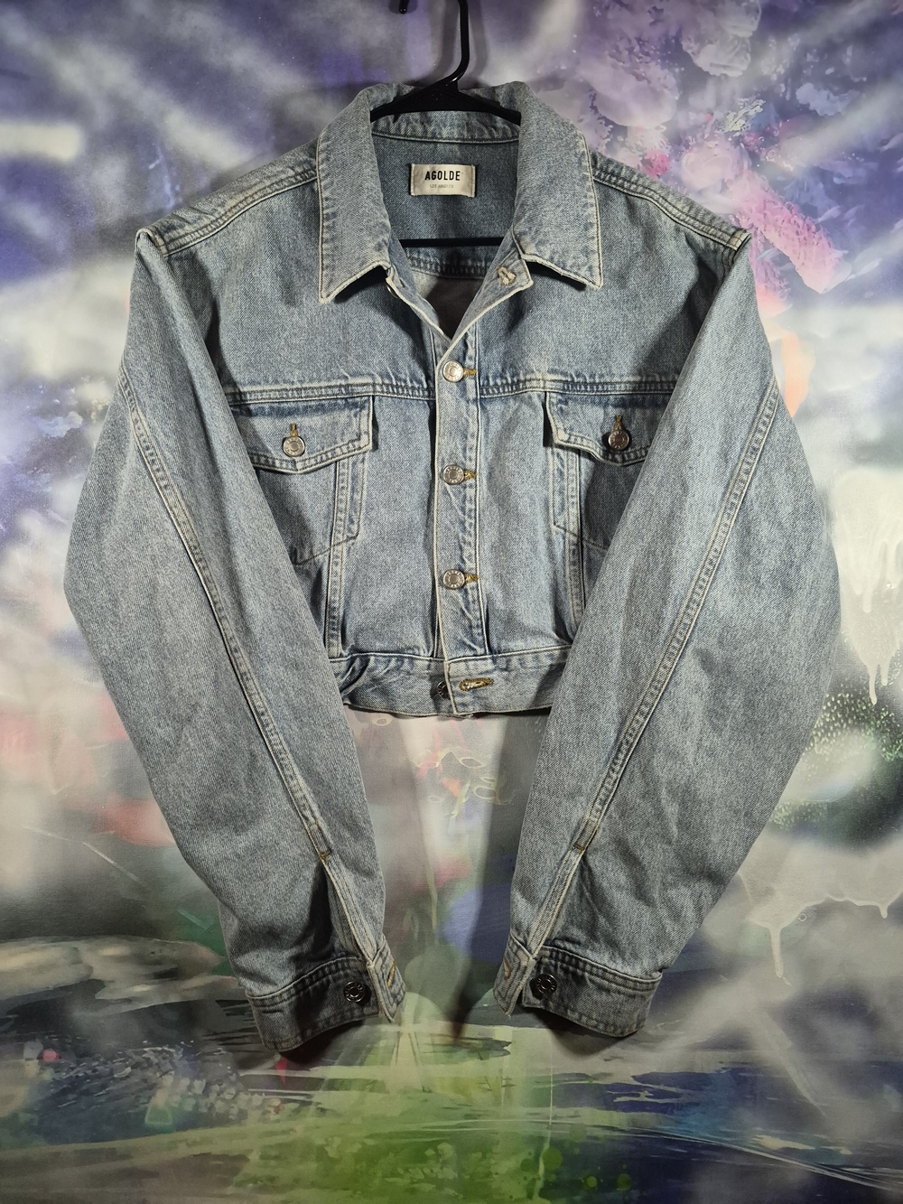 AGOLDE Palmer Cropped Denim Jacket in Light Wash